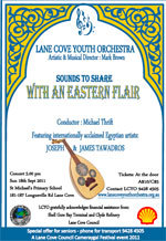 With an Eastern Flair : Lane Cove Youth Orchestra with guest artists Joseph and James Tawadros