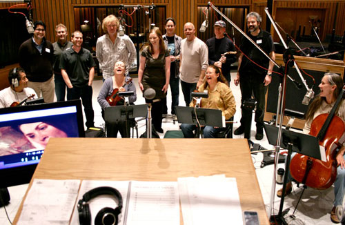 Curtis with scoring team at Capitol Studios, recording the music for To Rest in Peace