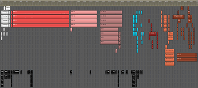 Jerusalem mashup - Arrange window of the Logic project with colour-coded regions.