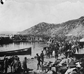 Troops at Anzac Cove after landing