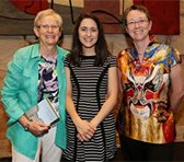 Peggy Polias (center) with Professor Anne Boyd (left) and Dean & Acting Principal Anna Reid