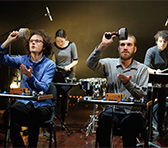 Percussionists in Kate  Neal's <em>Semaphore</em>