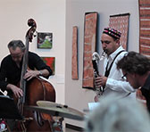 Origami performing at the Festival of Slow Music in 2013 (from the left: Howard Cairns, Adam Simmons and Hugh Harvey).