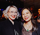 Performance of the Year winner Jessica Aszodi with composer Liza Lim.