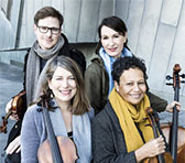 Flinders Quartet: Thibaud Pavlovic-Hobba (violin), Zoe Knighton (cello), Helen Ireland (viola) and Wilma Smith (violin). 