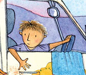 Billy, whose question is central to <a href="https://alisonlester.com/products/are-we-there-yet" target="blank">Lester's book</a> as well as Lang's composition (detail from cover).