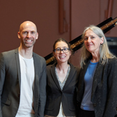 Erin Helyard, Aristea Mellos, and Stephanie McCallum post-recording at Sydney Conservatorium