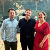 Robert McIntyre with Komorebi Duo post-performance at Sao Luiz Teatro Municipal