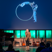 Chloé Charody introducing "LIMBO - a sonata for acrobatic violinist" performed by Sonja Schebeck, Josh Frazer & Chanda VanderHart at Classical:NEXT 2026