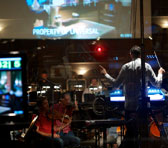 Tim Davies conducting in the studio